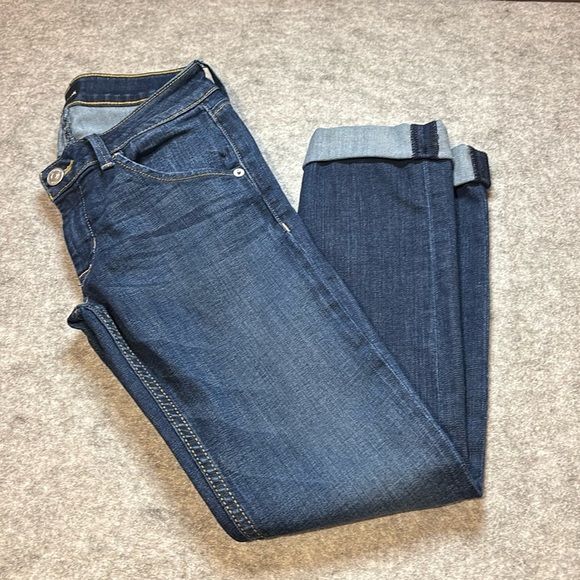 Hudson Bacara Crop Straight Cuffed Jeans, Size 25 - Picture 1 of 14